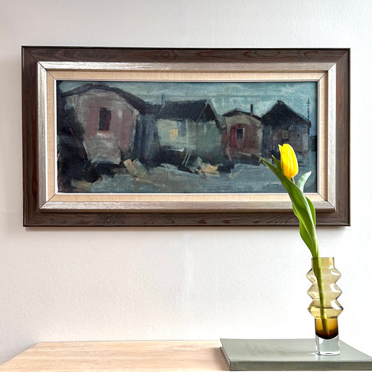 Mid Century Vintage Original Landscape Oil Painting From Sweden