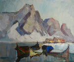 Mid Century Original Oil Painting From Sweden by K Norman