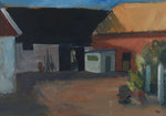 Vintage Farm Oil Painting by T Nilsson from Sweden