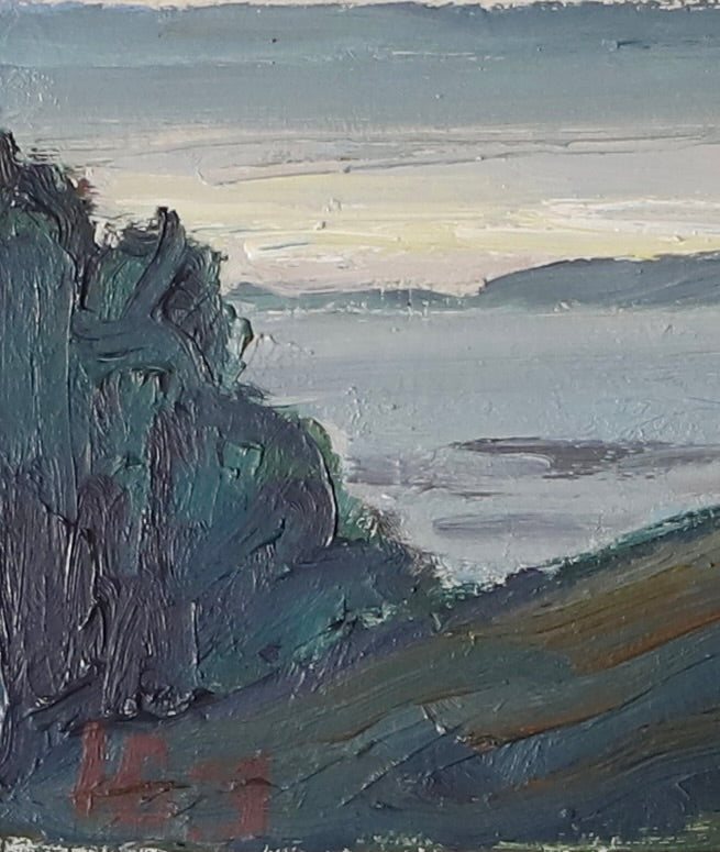 Vintage Art Room Mid Century Original Seascape from Sweden