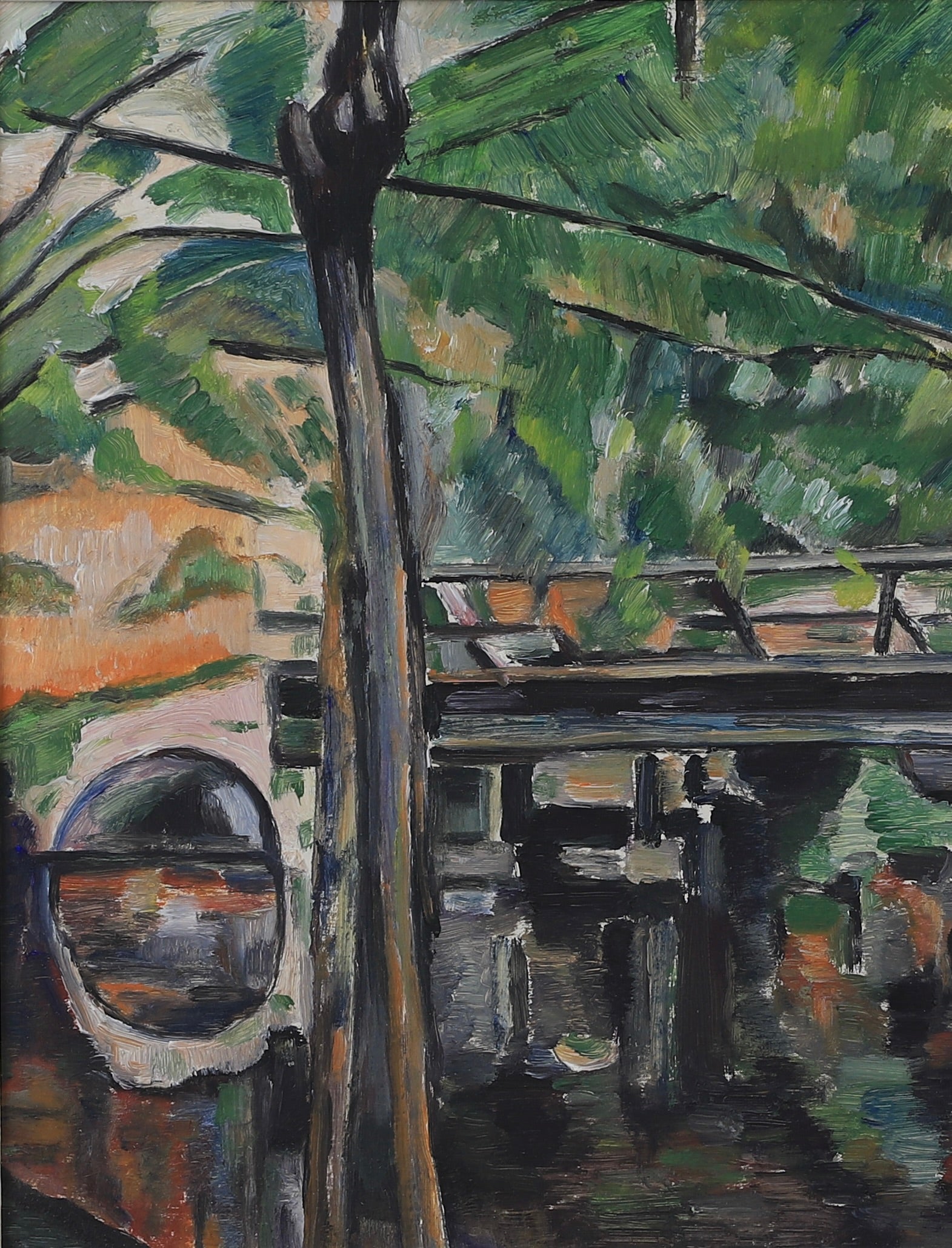Original Mid Century Landscape Oil Painting from Sweden 1953