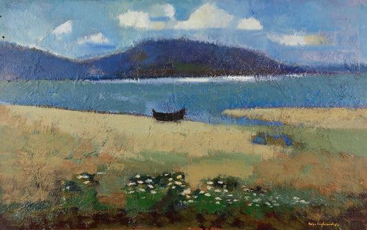 Mid Century Original Landscape Oil Painting From Sweden
