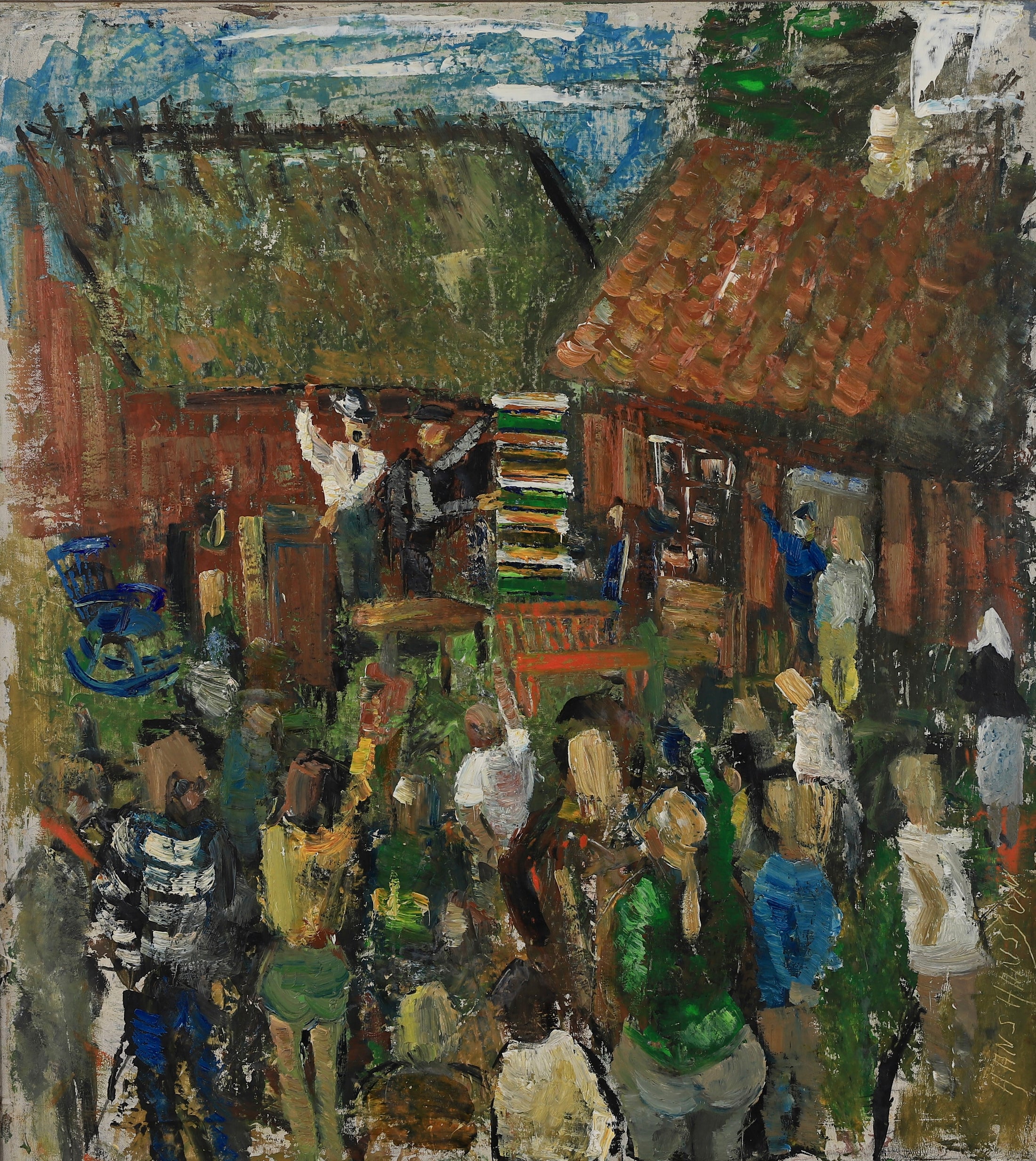 Vintage Art Original Oil Painting From Sweden by H Hansson 1970