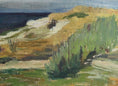 Load image into Gallery viewer, Vintage Mid Century Original Coastal Oil Painting from Sweden 1954
