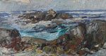 Vintage Art Coastal Oil Painting from Sweden