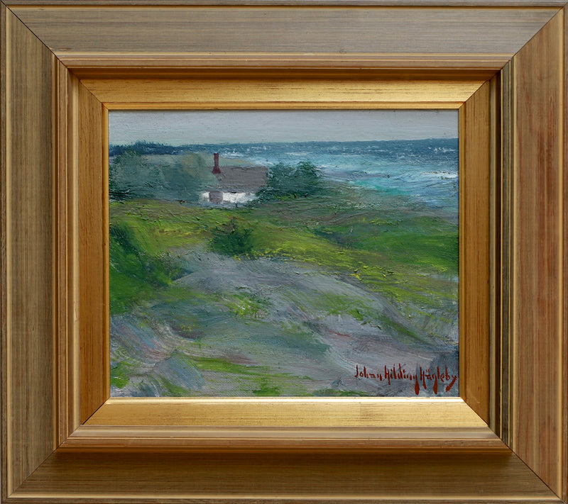 Mid Century Original Coastal Oil Painting From Sweden