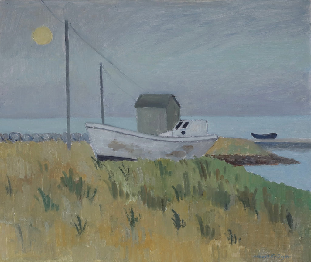 Striking Vintage Coastal Oil Painting From Sweden by A Kruger