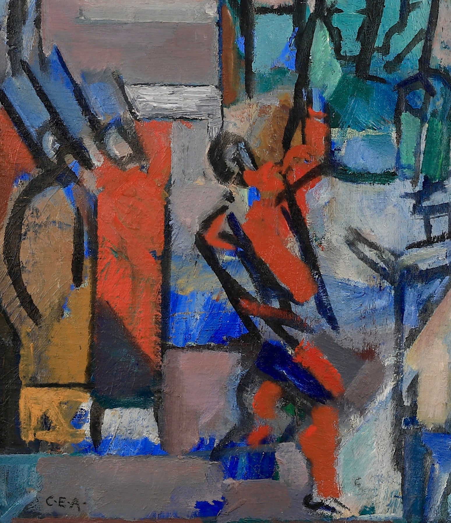 Vintage Art Original Figurative Painting From Sweden