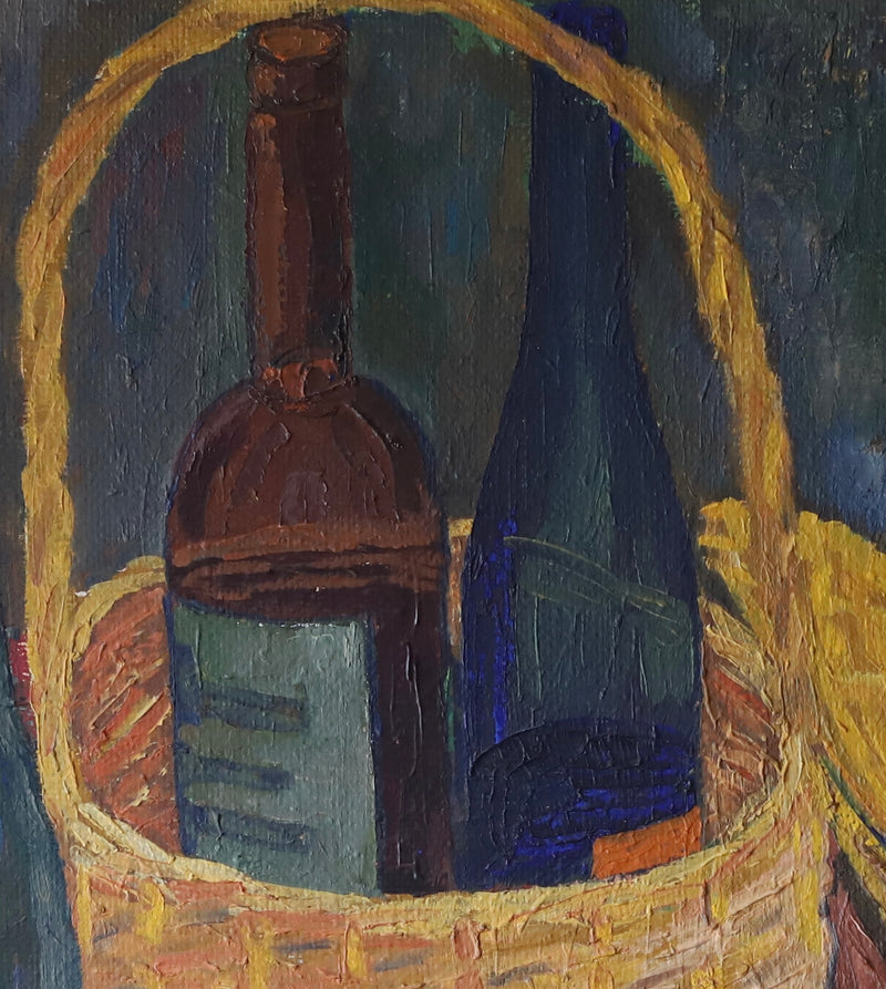 Vintage Mid Century Still Life Oil Painting from Sweden