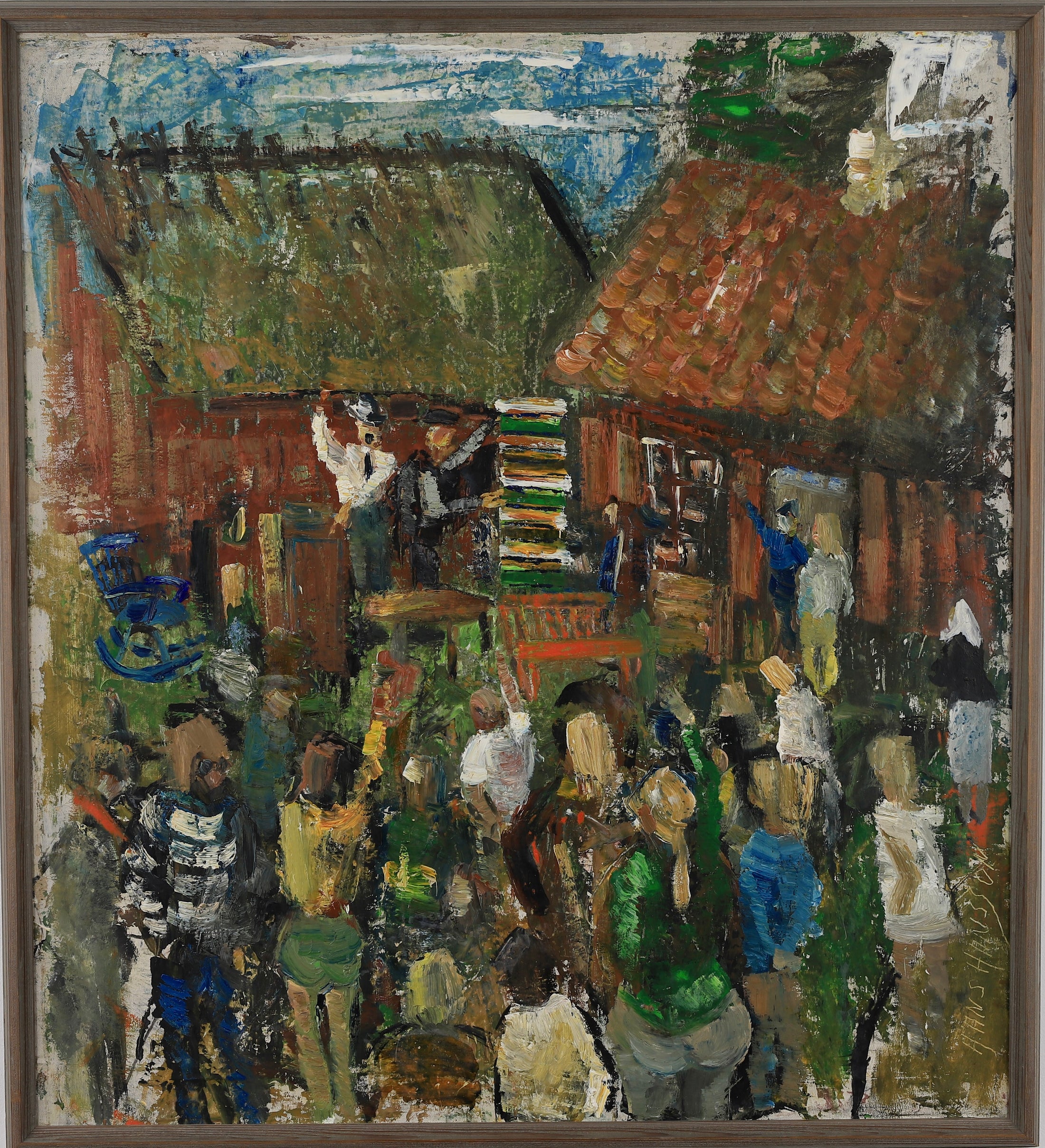 Vintage Art Original Oil Painting From Sweden by H Hansson 1970