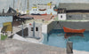 Mid Century Harbor Oil Painting from Sweden By G Isaksson