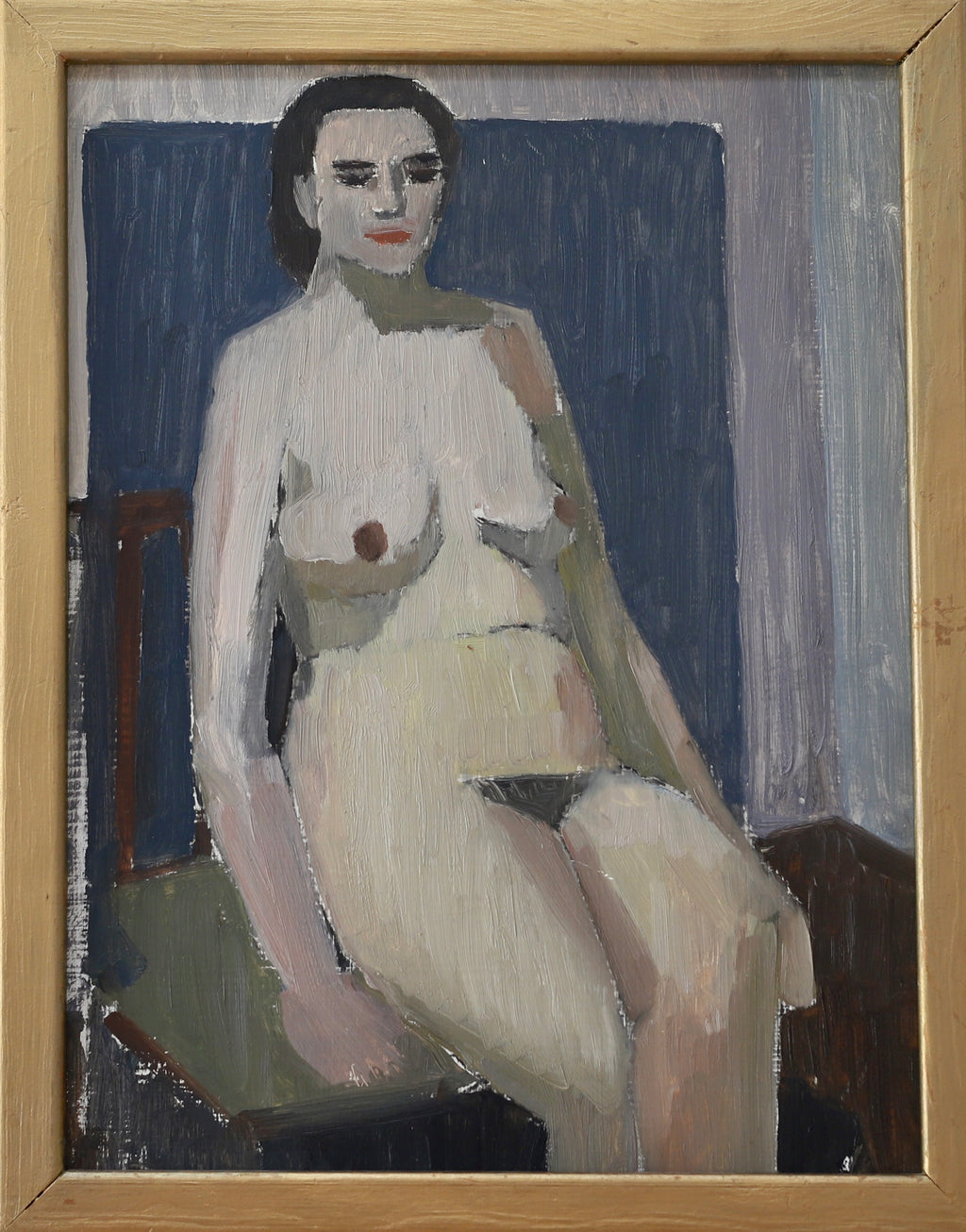 Original Mid Century Figurative Painting From Sweden