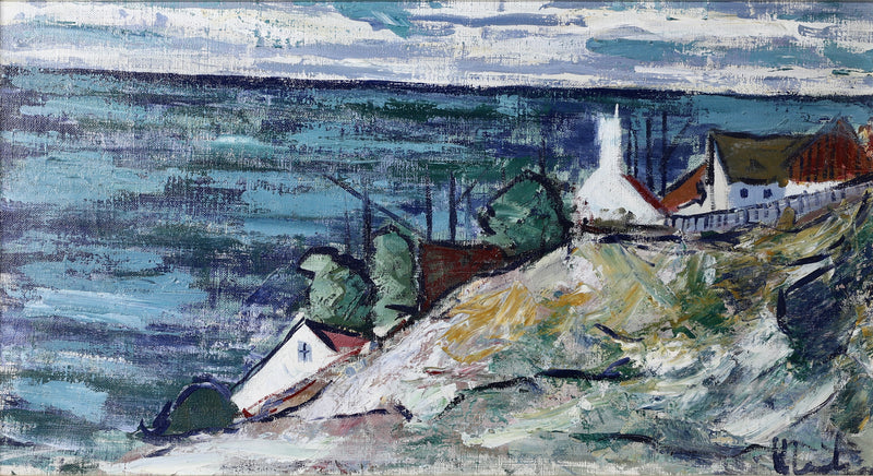 Mid Century Original Coastal Oil Painting From Sweden by K Christensen