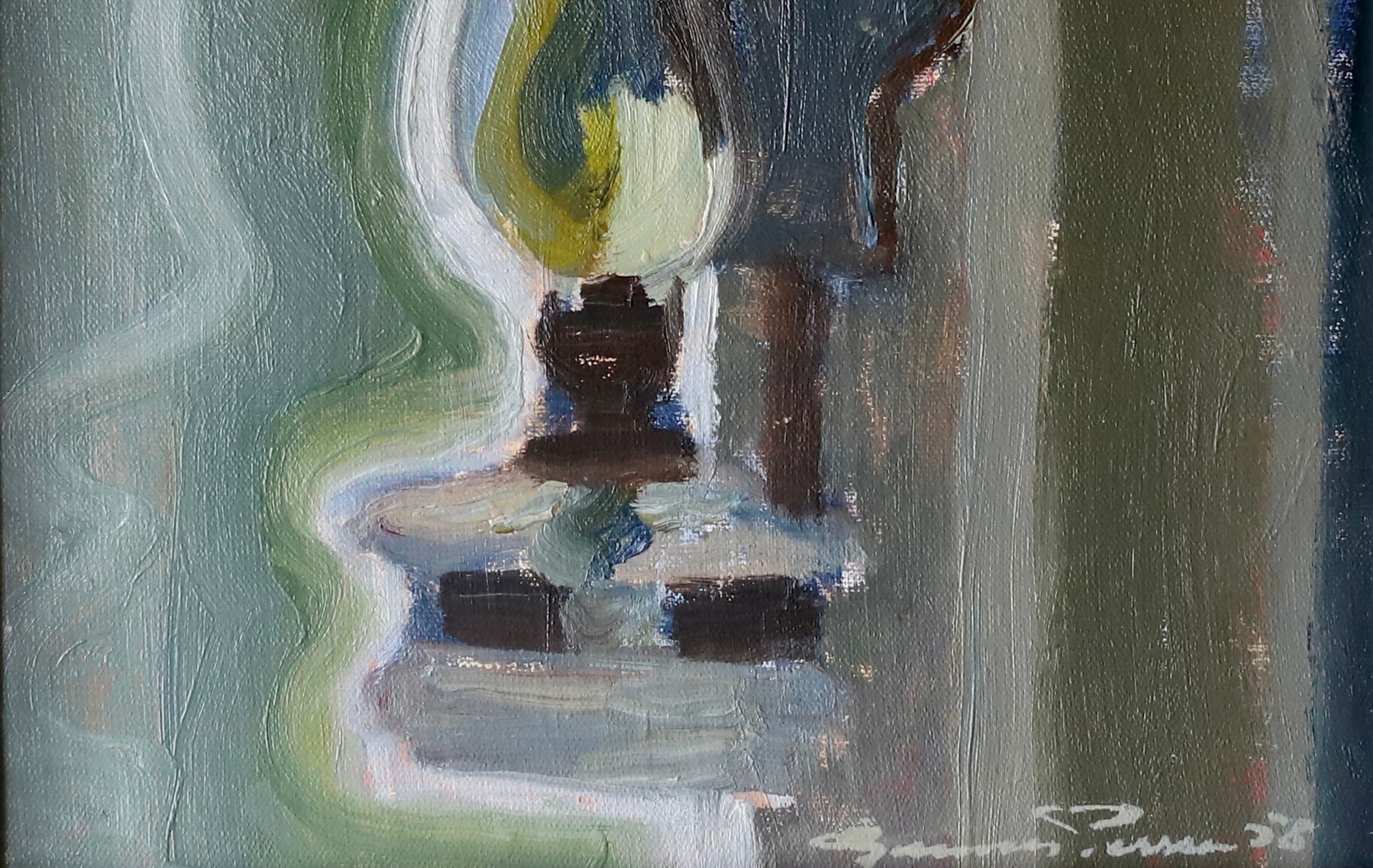 Mid Century Original Still Life Oil Painting By G Persson Sweden 1956