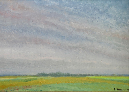 Mid Century Vintage Oil Painting From Sweden 1957