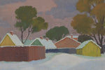 Mid Century Winterscape Oil Painting 1946