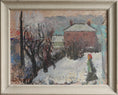 Load image into Gallery viewer, Vintage Art Room Sweden Original Mid Century Winterscape Oil Painting
