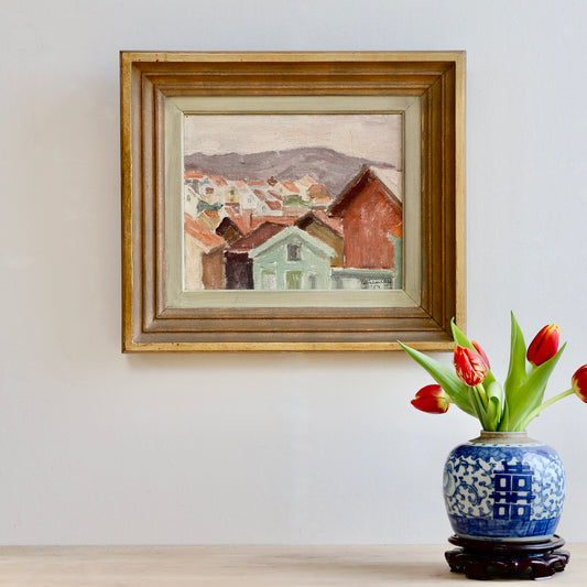Vintage Art Room Coastal Painting from Sweden