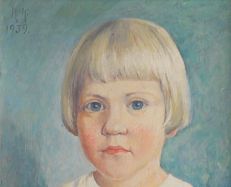 Vintage Original Portrait Oil Painting From Sweden