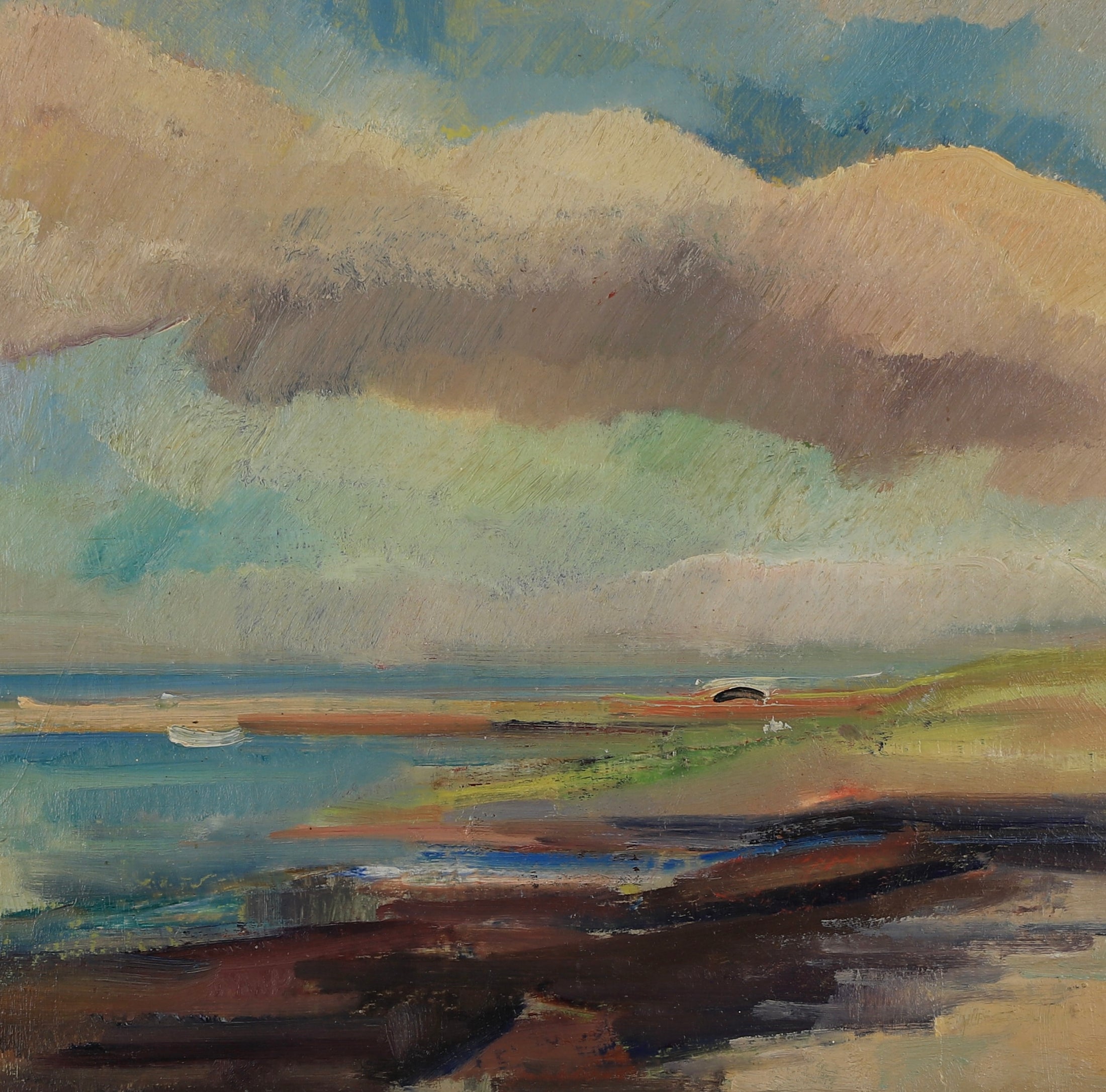Vintage Original Coastal Oil Painting By H Ripa From Sweden 1944