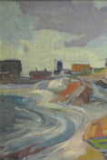 Load image into Gallery viewer, Mid Century Vintage Art Original Coastal Oil Painting from Sweden
