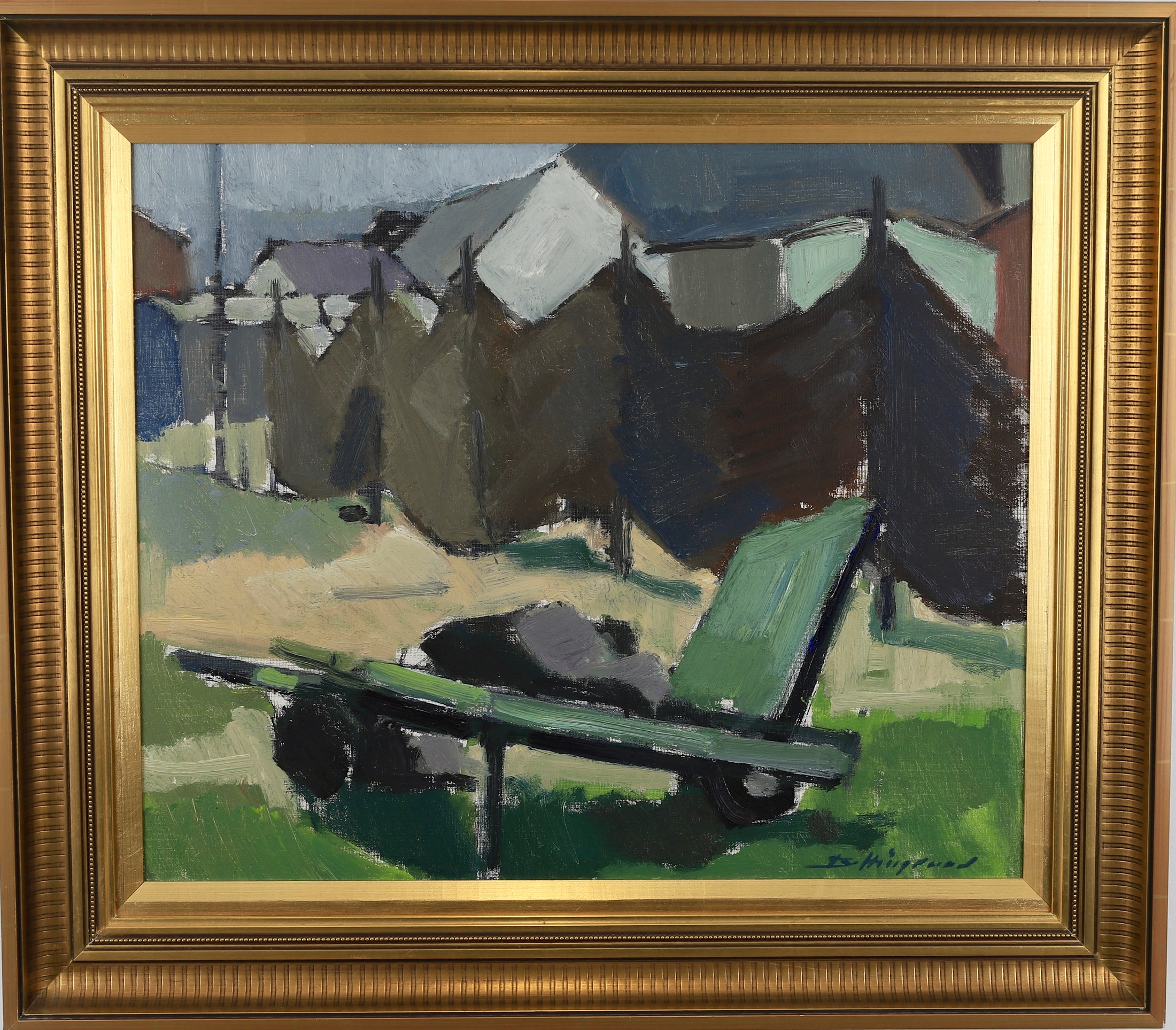 Original Oil Painting Vintage Mid Century By B Hillgrund Sweden