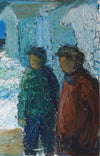 Vintage Mid Century Expressionist Oil Painting from Sweden