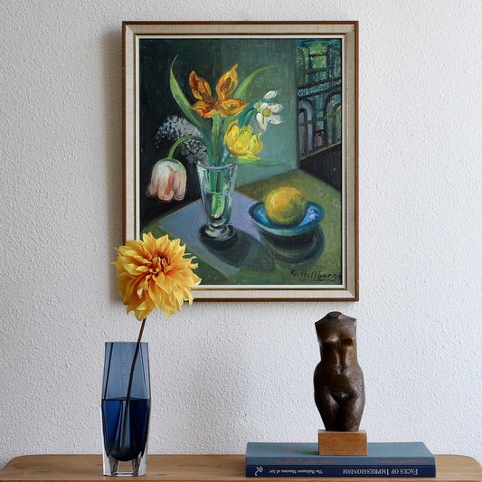 Mid Century Original Affordable Art Still Life from Sweden