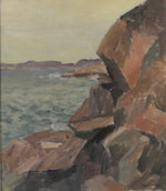 Vintage Art Room Coastal Painting from Sweden