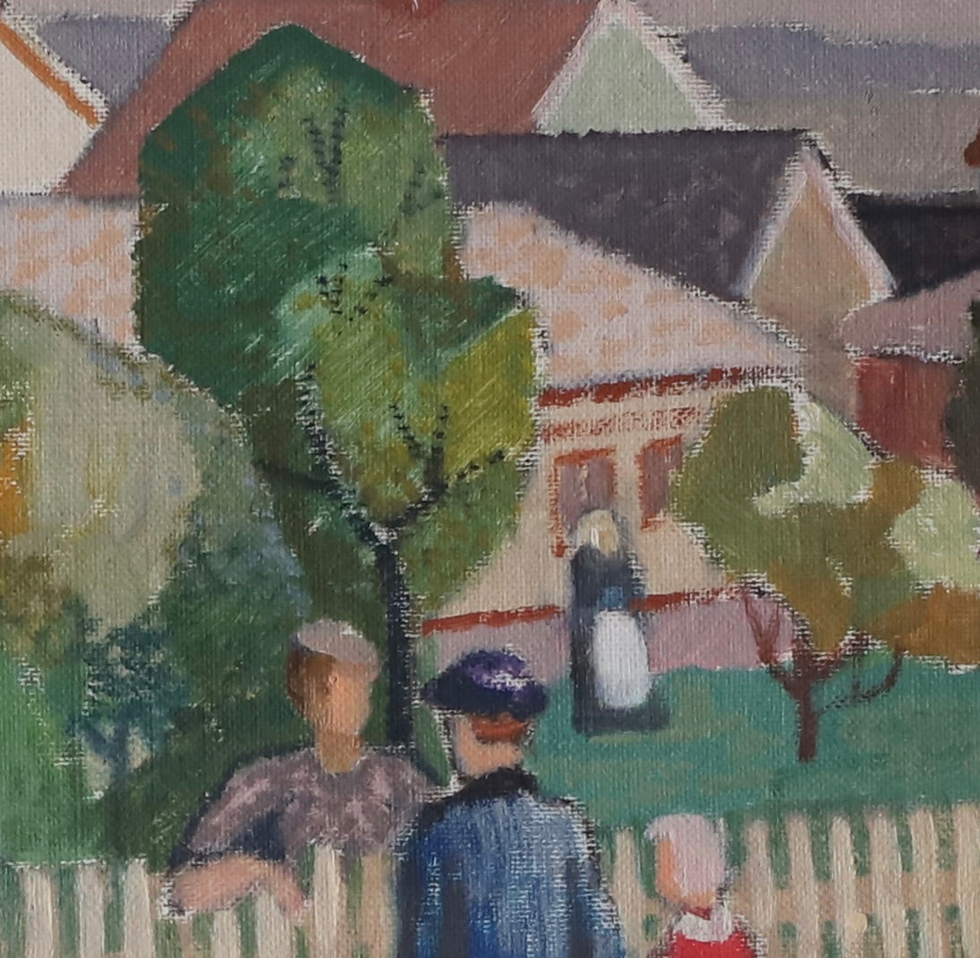 Mid Century Original Vintage Oil Painting from Sweden