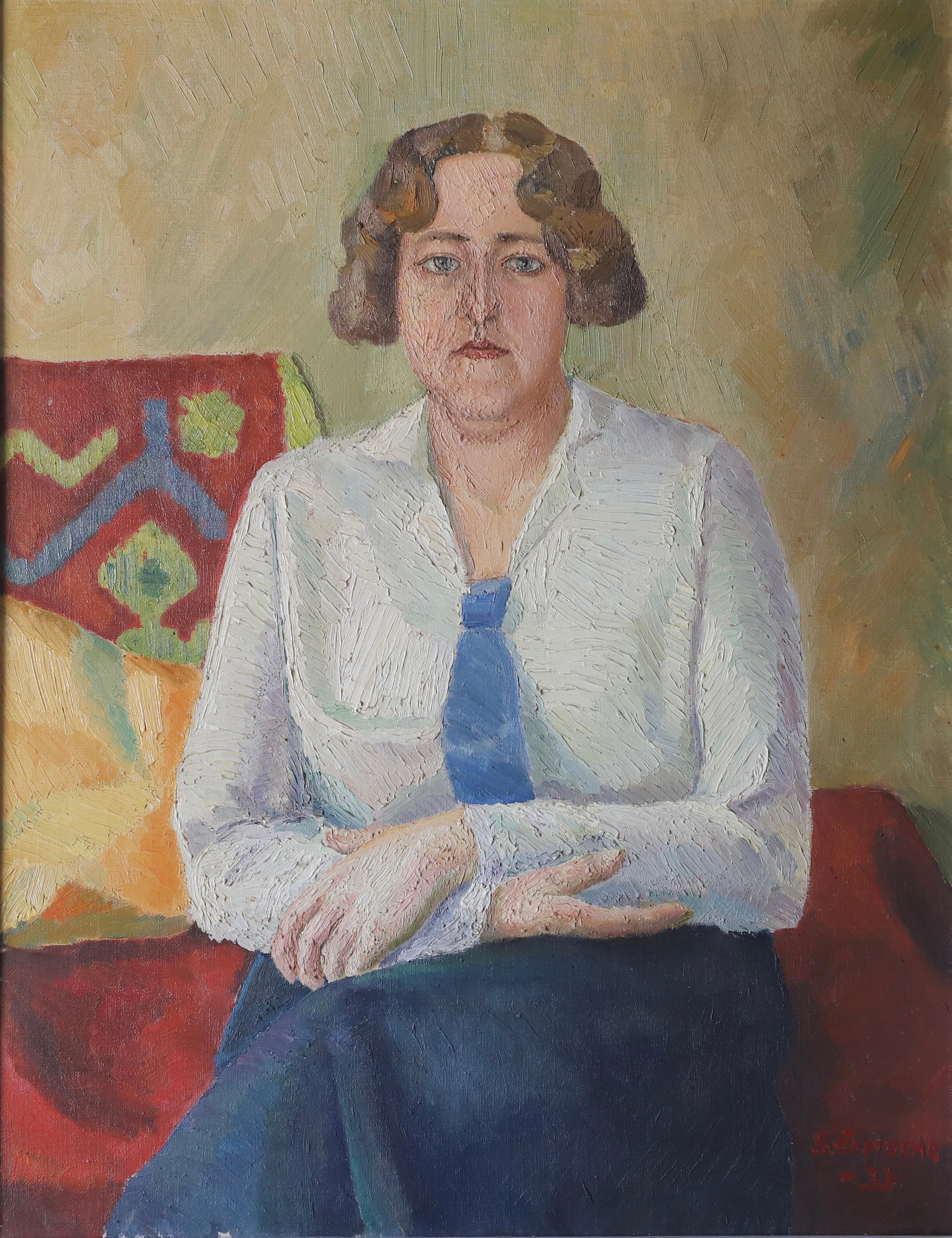 Vintage Art Room Portrait Sweden by S Östberg 1933