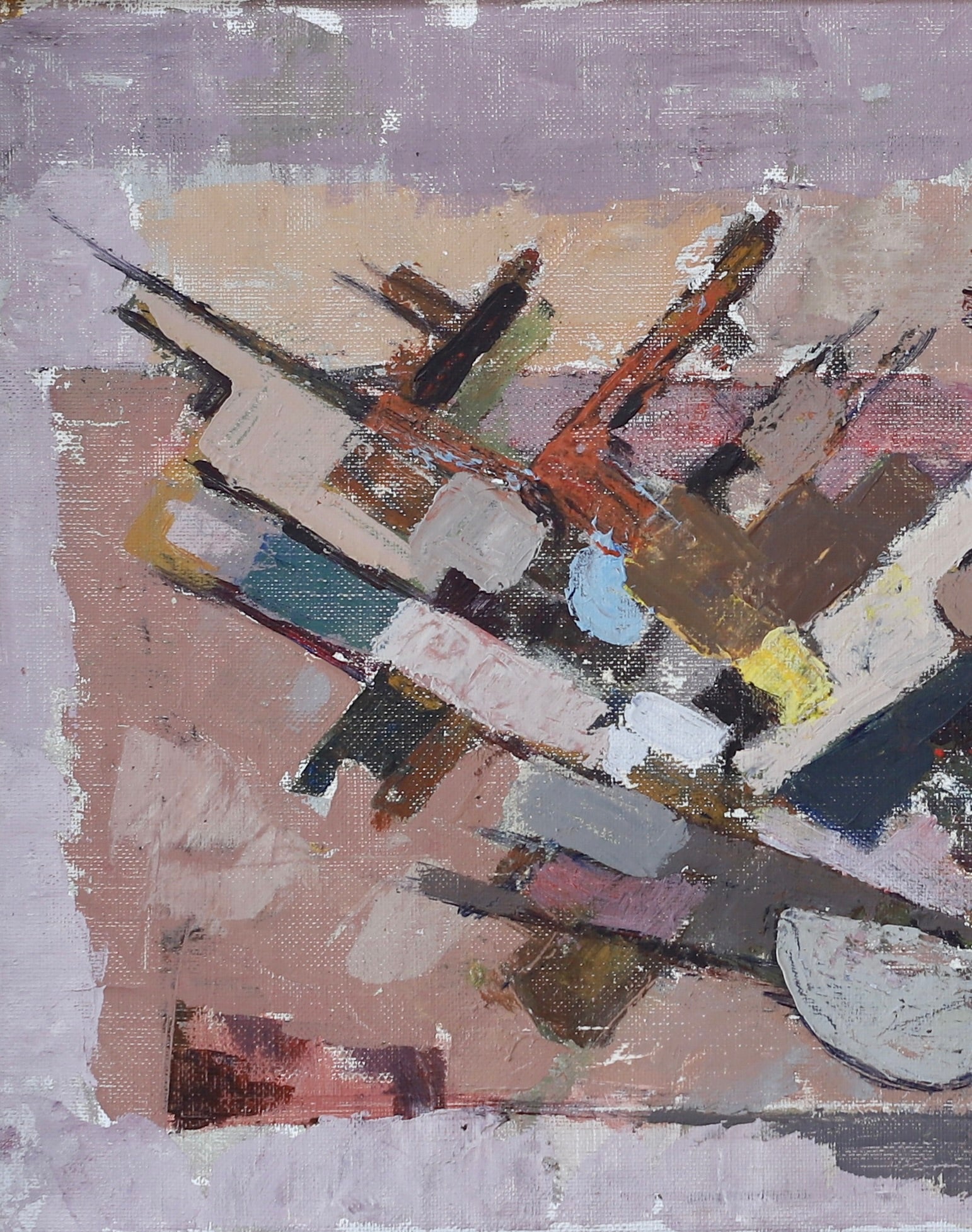 Vintage Original Abstract Oil Painting From Sweden