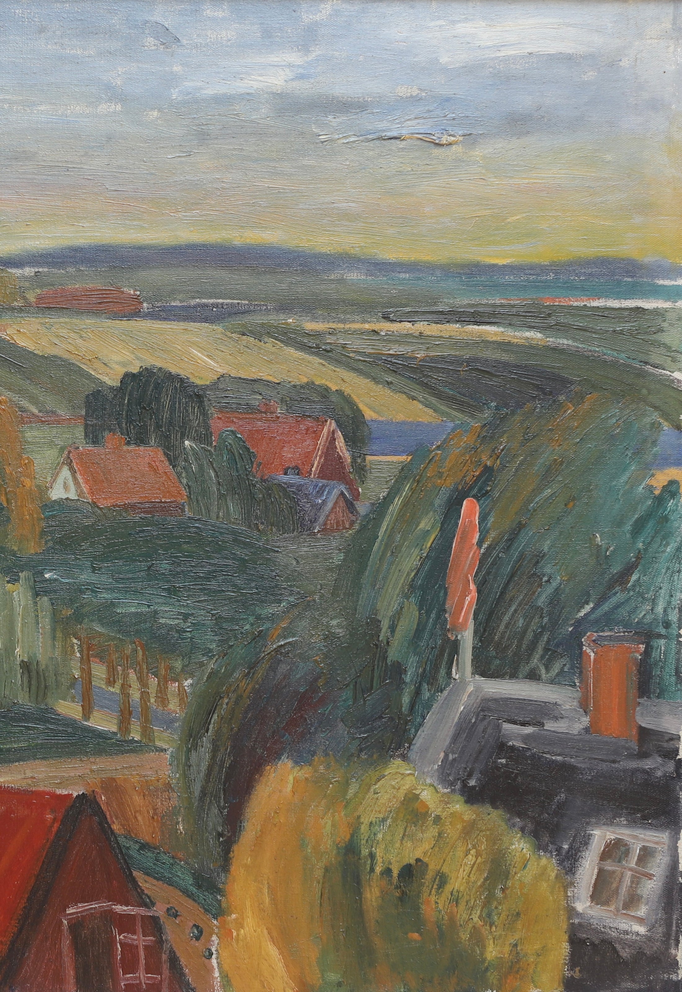 Vintage Art Original Landscape Oil Painting From Sweden by E Bystrom