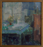 Mid Century Interior Oil Painting From Sweden