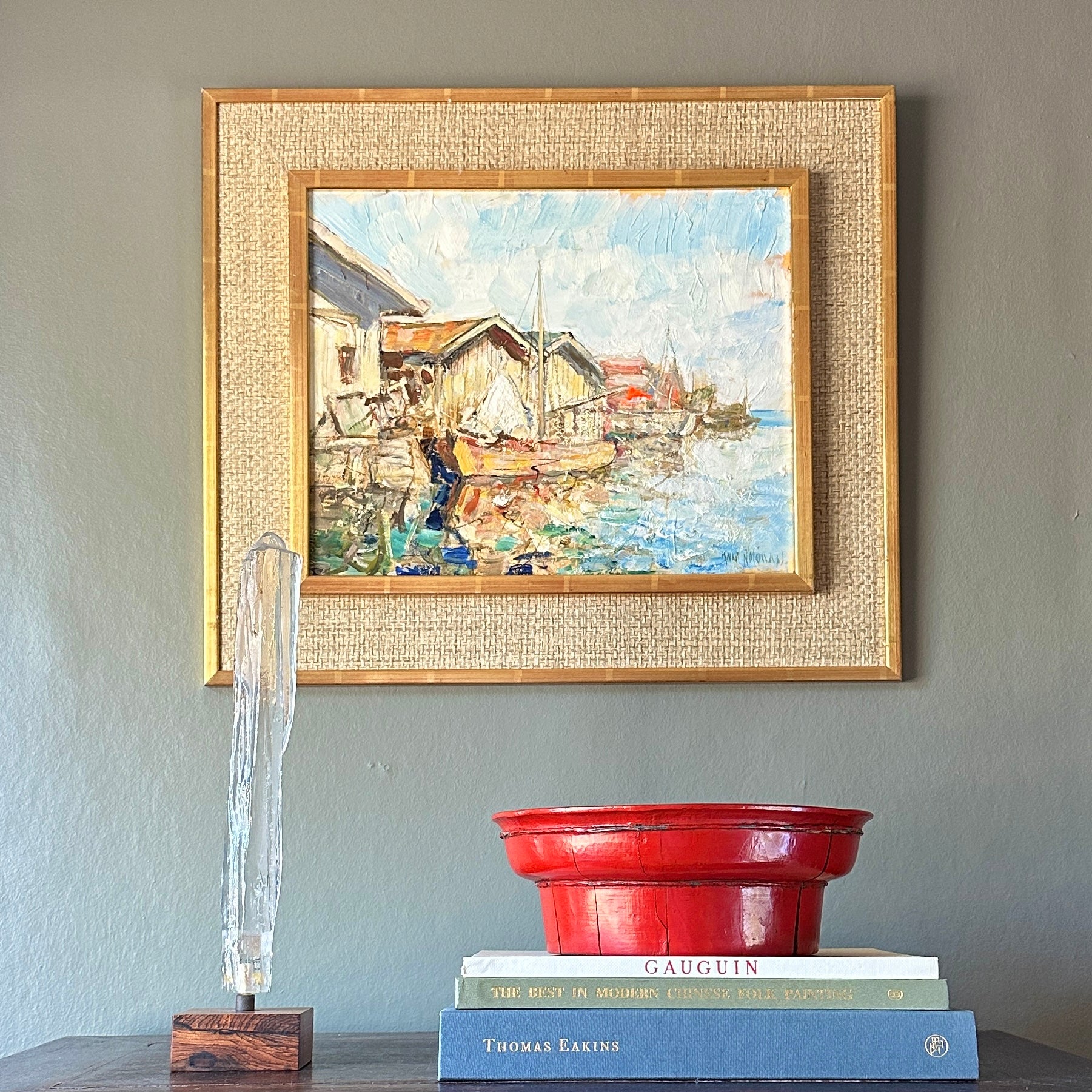 Mid Century Original Oil Painting From Sweden by K Norrman