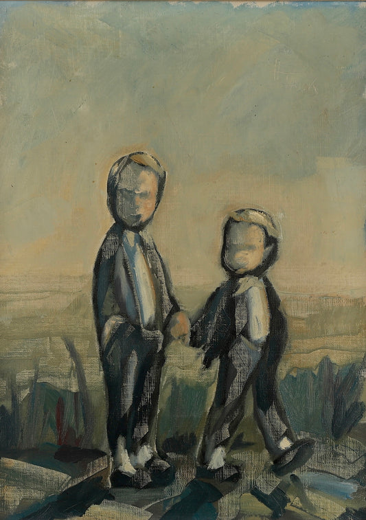 Vintage Art Expressive Oil Painting From Sweden
