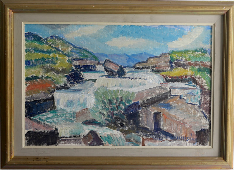 Oil Painting Vintage Mid Century From Sweden By Hellsing