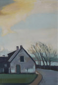 Load image into Gallery viewer, Vintage Art Mid Century Farmhouse Oil Painting From Sweden
