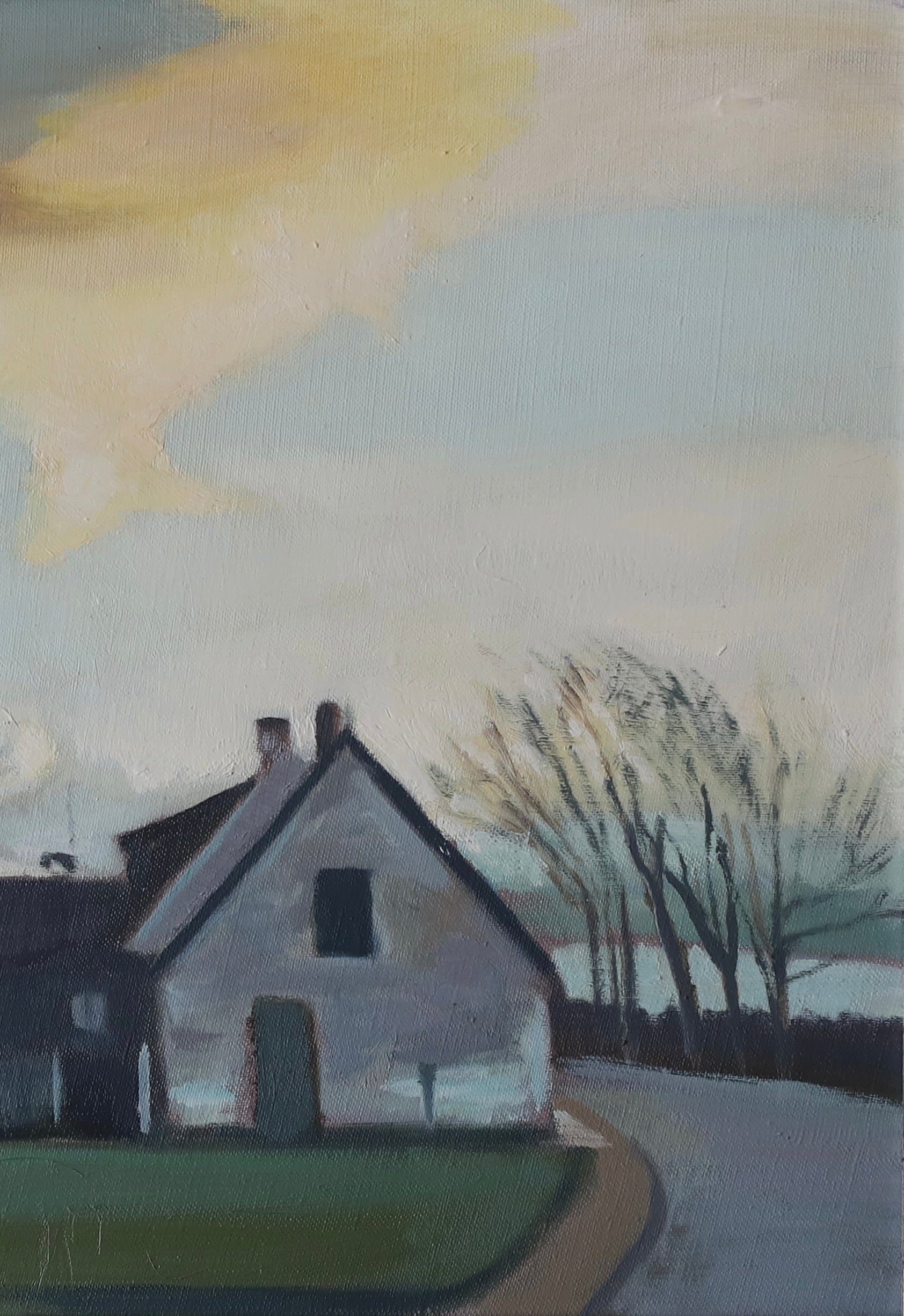 Vintage Art Mid Century Farmhouse Oil Painting From Sweden