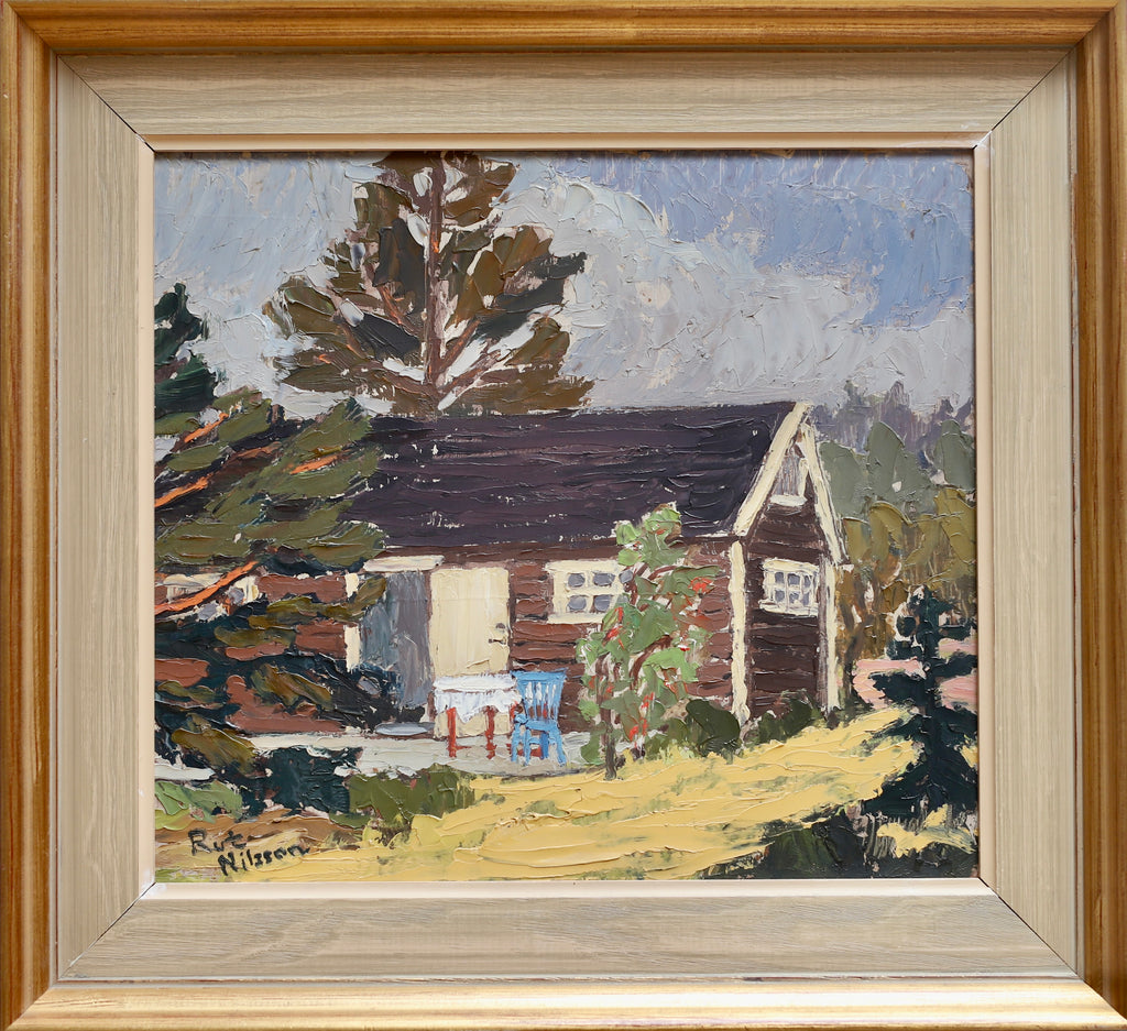 Mid Century Original Vintage Landscape Oil Painting from Sweden