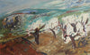 Swedish Mid Century Vintage Art Landscape Oil Painting