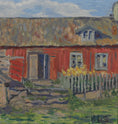 Load image into Gallery viewer, Vintage Art Mid Century Farmhouse Oil Painting From Sweden
