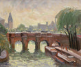 Load image into Gallery viewer, Vintage Art Original Cityscape Oil Painting From Sweden
