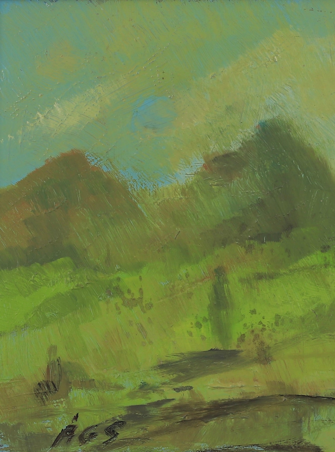 Vintage Art Room Landscape Oil Painting From Sweden