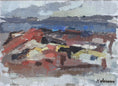 Load image into Gallery viewer, Vintage Original Abstract Landscape Oil Painting From Sweden
