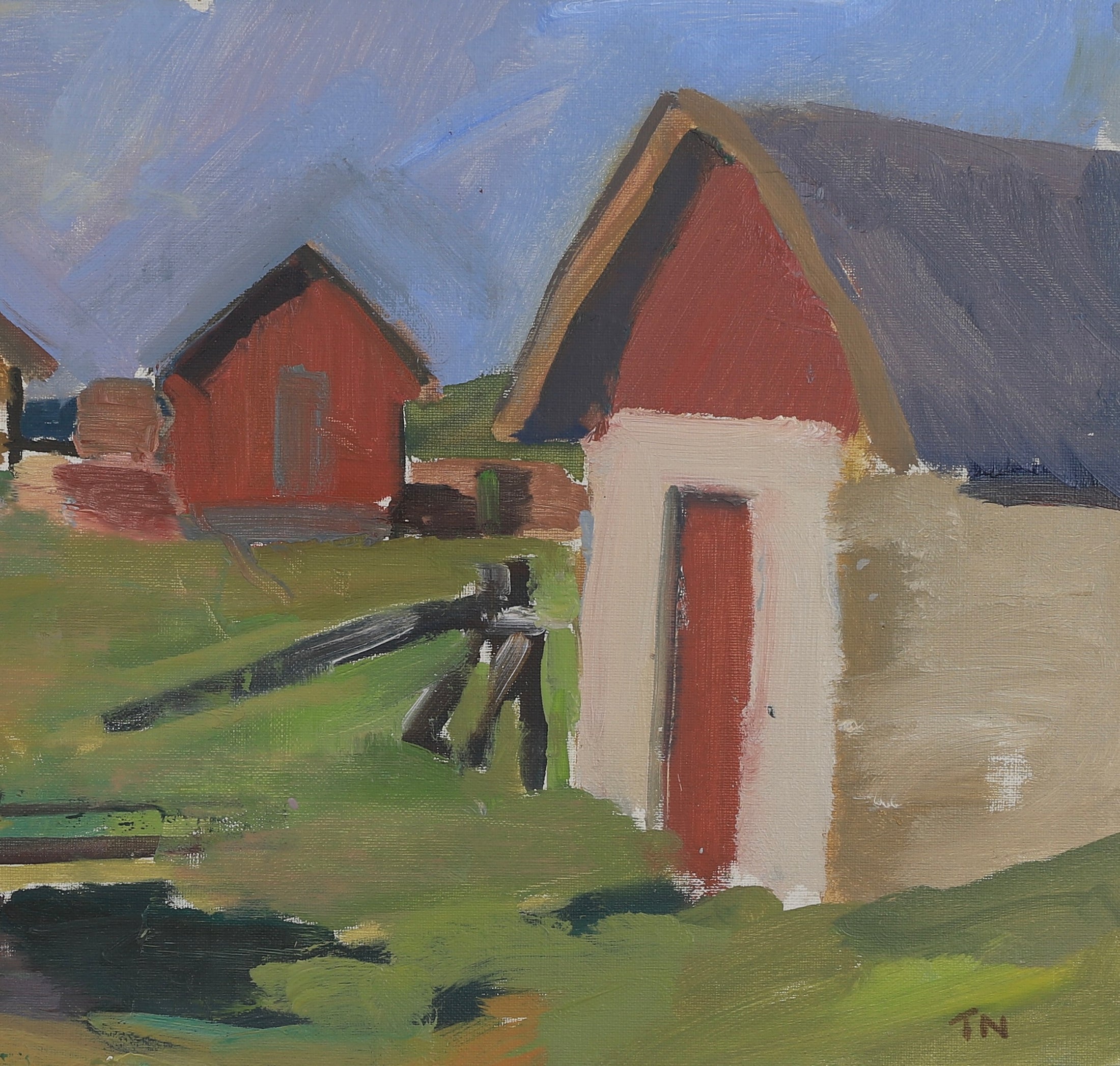 Vintage Coastal Painting by T Nilsson from Sweden