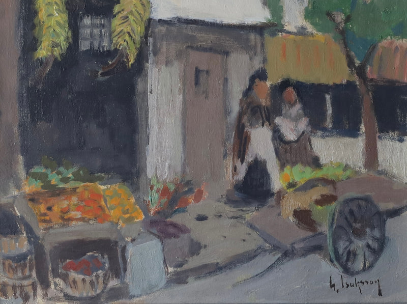 Mid Century Oil Painting From Sweden by G Isaksson