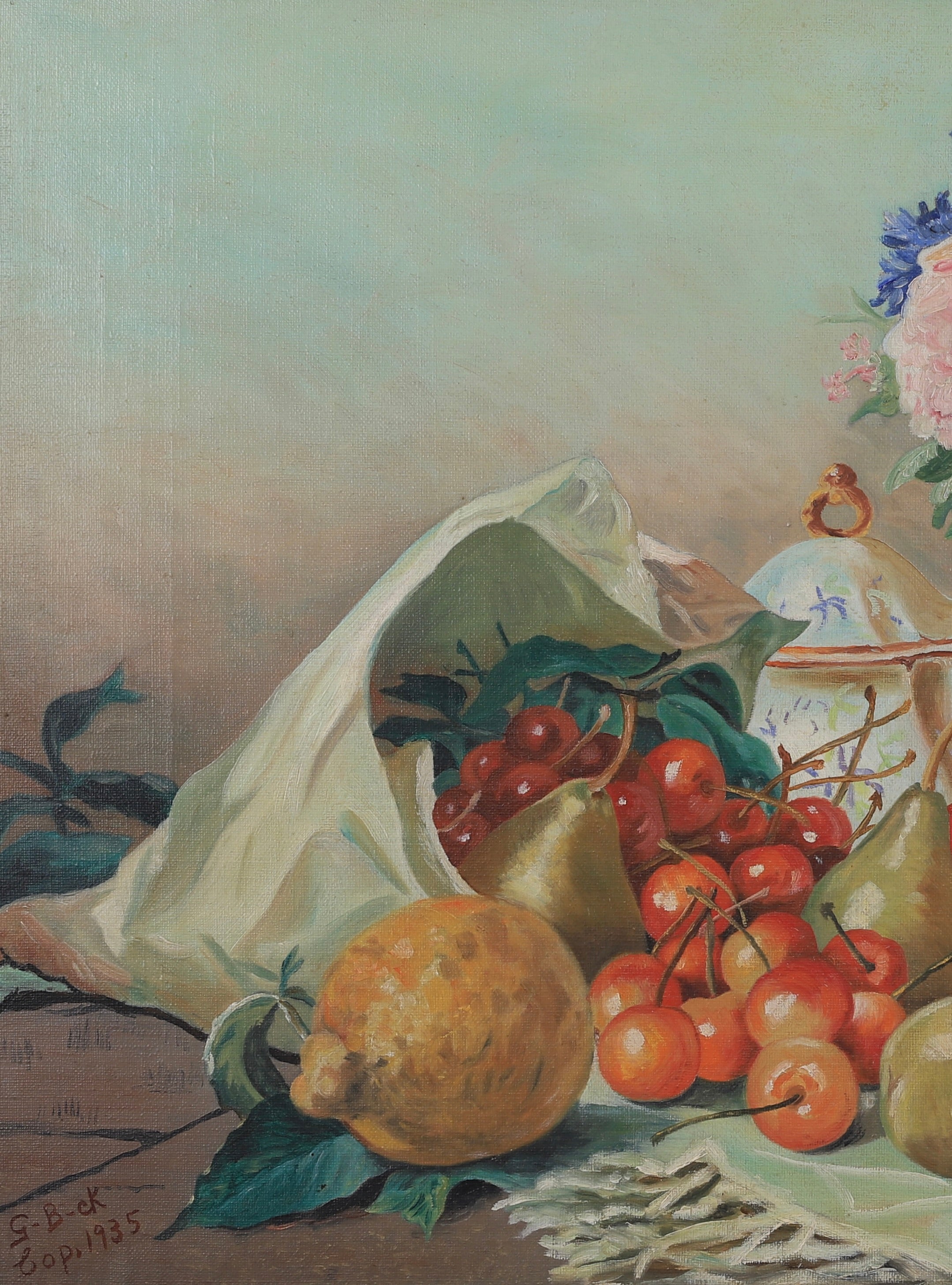 Vintage Art Still Life Original Oil Painting From Sweden 1935