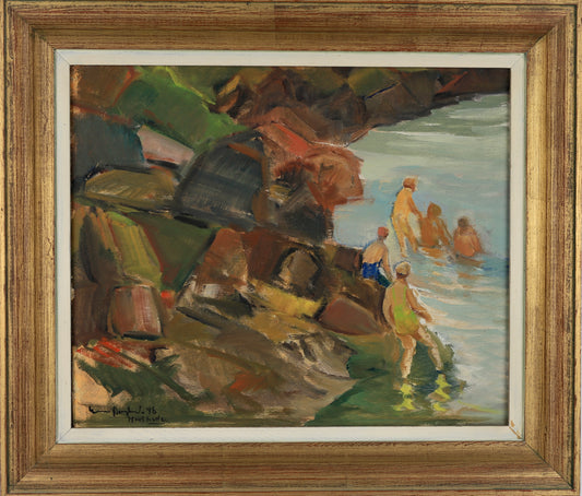 Mid Century Vintage Seascape From Sweden by G Berglund 1946