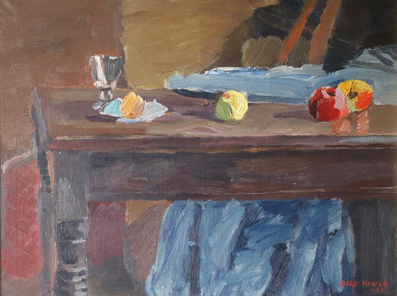 Vintage Oil Painting Kitchen Still Life From Sweden 1935